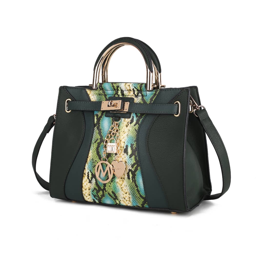 Cayden Snakeskin Satchel Bag