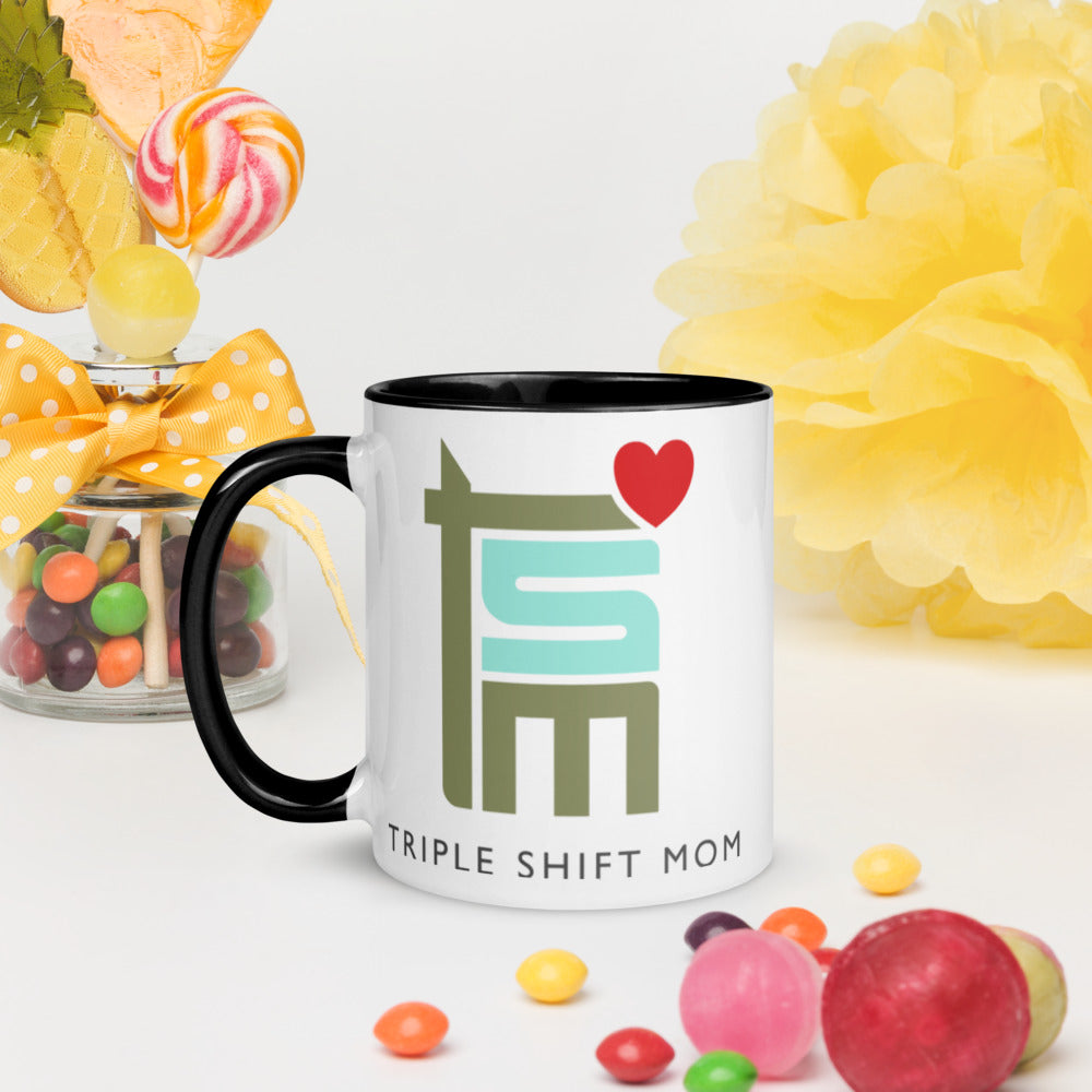 Triple Shift Mom logo Mug